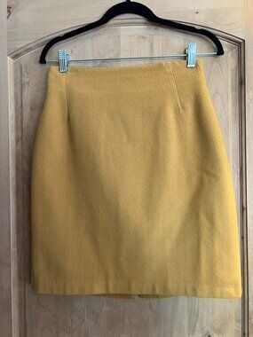 Vintage Wool-blend Yellow Skirt